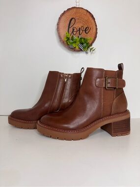 Alex Marie Brown Leather Ankle Boots.